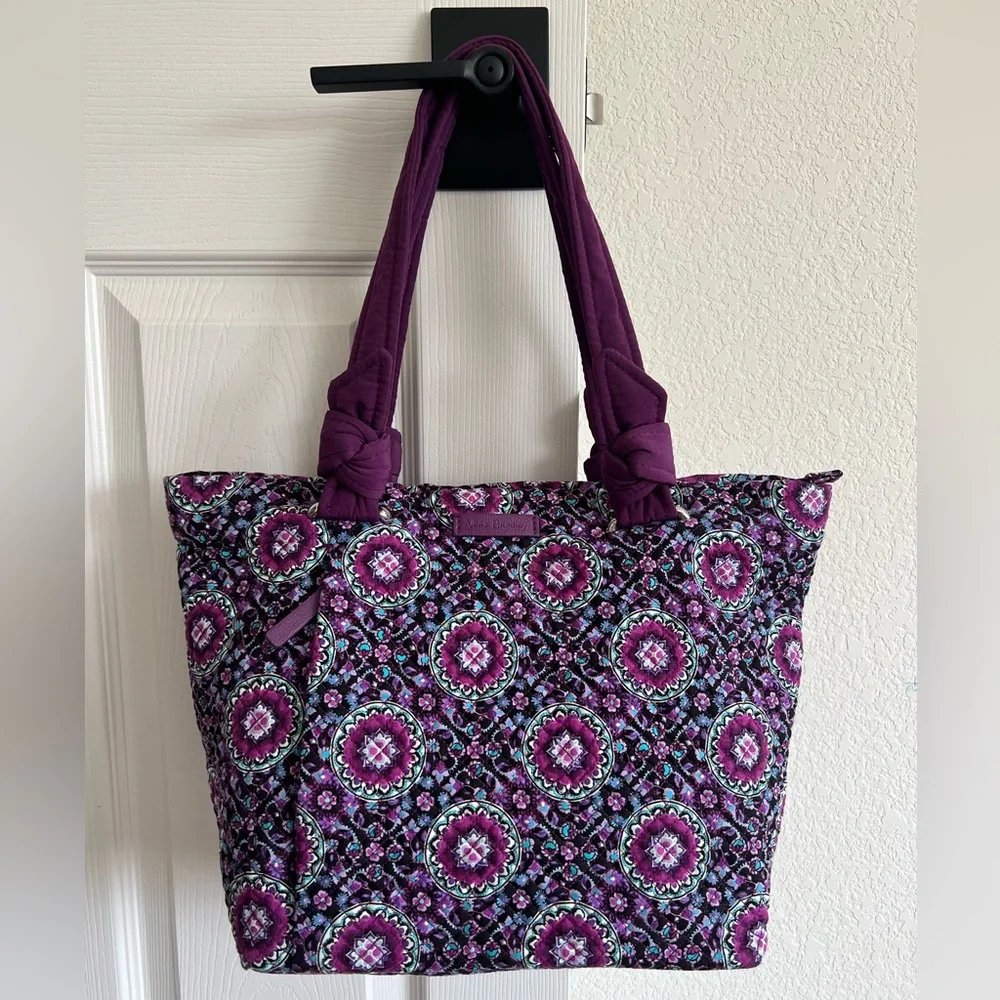 Vera Bradley Shoulder Tote - Lilac Medallion